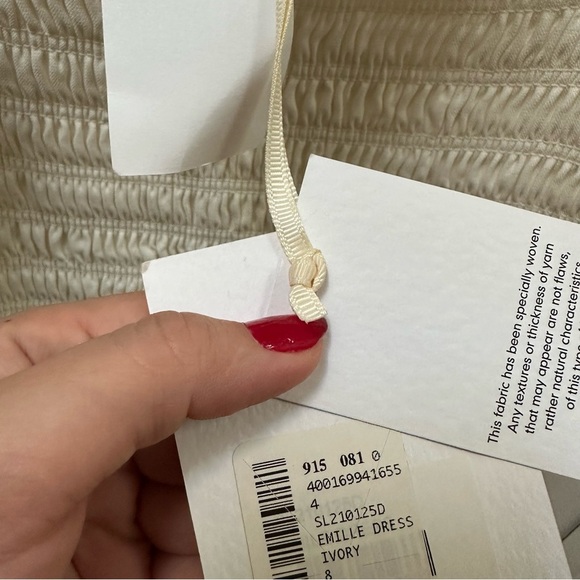 NWT Significant Other Emille Mini Linen Dress Cream white Smocked Dress short 8 - Picture 4 of 12